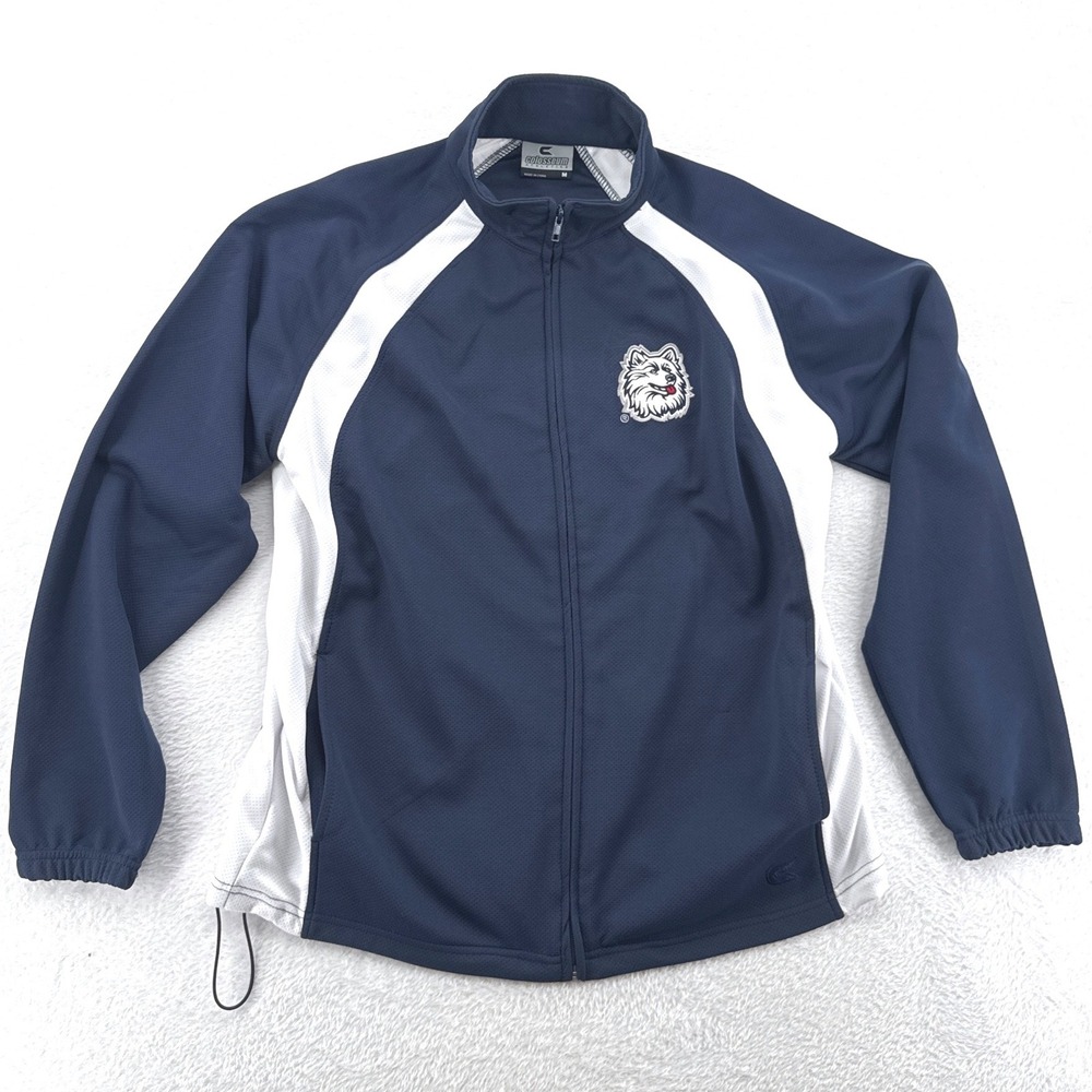 UConn Huskies Mens Track Jacket Colosseum Medium Blue Full Zip